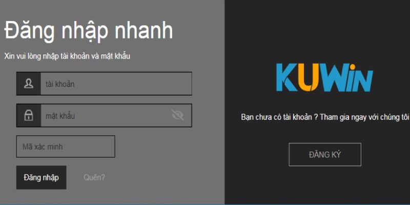 Đăng nhập vào tài khoản game Kuwin thể thao